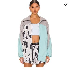 Adidas by Stella McCartney Woven Colorblock Animal-Print Track Top